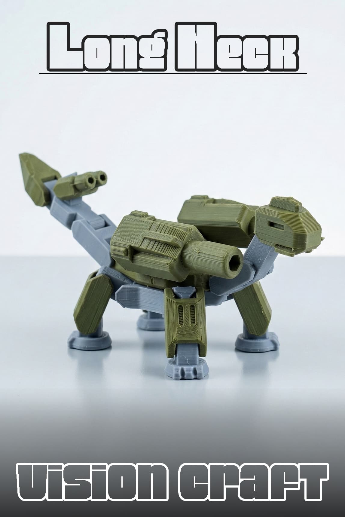 Long Neck Mecha Robot Figür 3D Baskı Model Koleksiyon Oyun Diorama Kişiselleştirilebilir Hediye