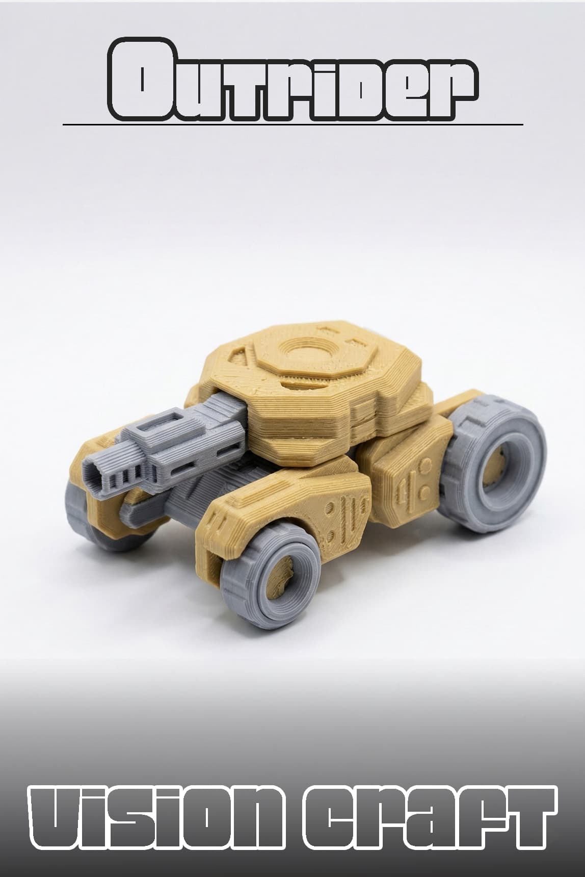 Outrider Tank Robot Figür 3D Baskı Model Koleksiyon Oyun Diorama Kişiselleştirilebilir Hediye