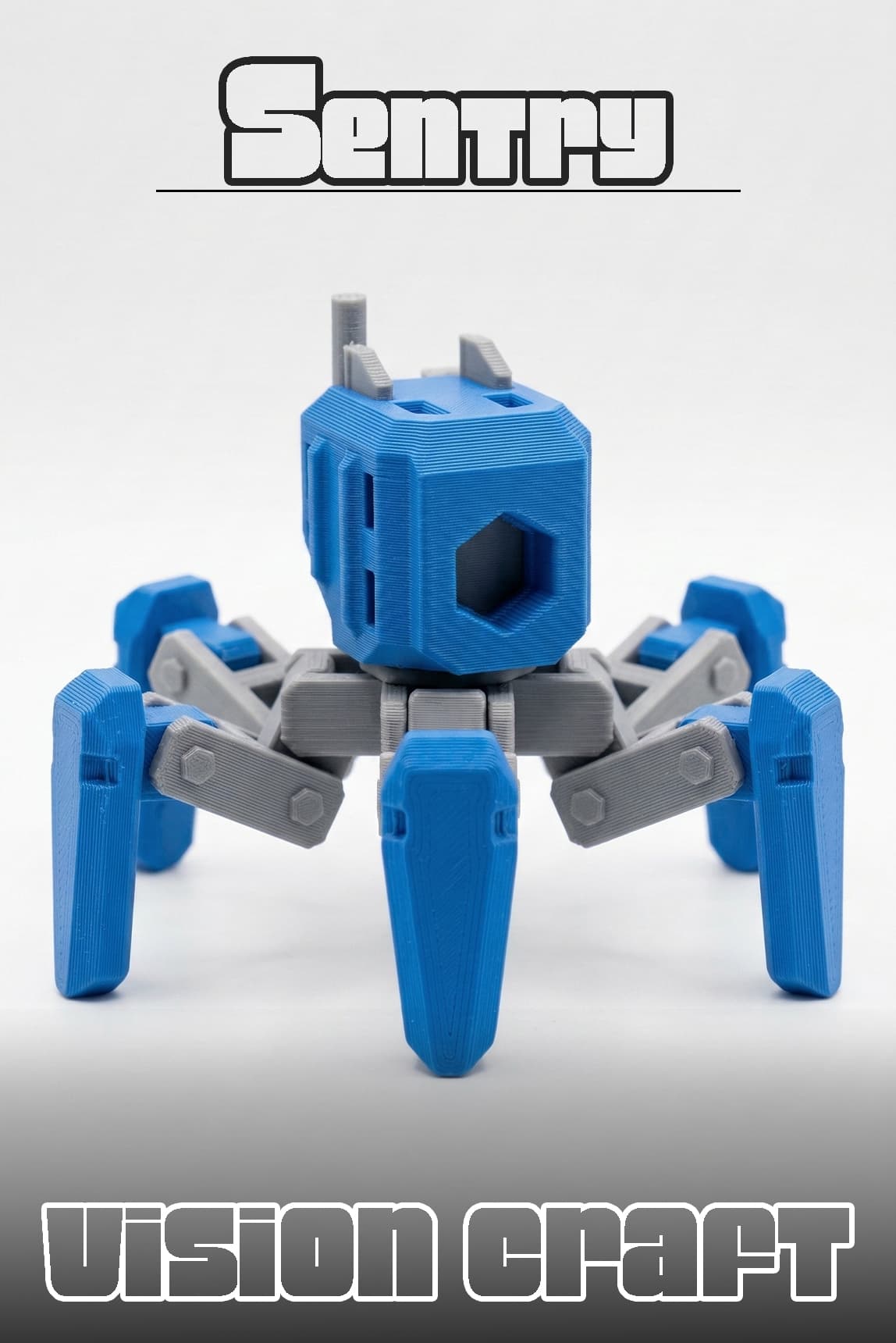 Sentry Mech Robot Figür 3D Baskı Model Koleksiyon Oyun Diorama Kişiselleştirilebilir Hediye