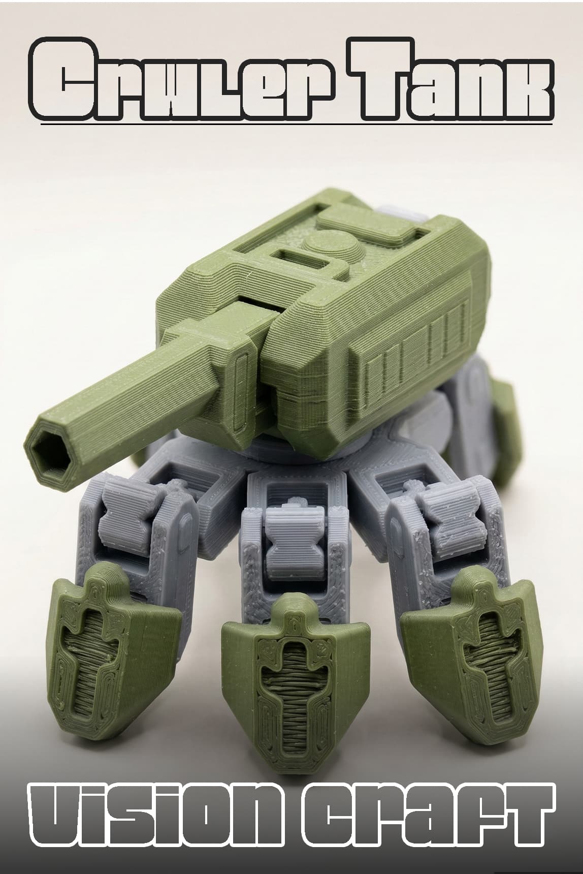 Crawler Tank Robot Figür 3D Baskı Model Koleksiyon Oyun Diorama Kişiselleştirilebilir Hediye