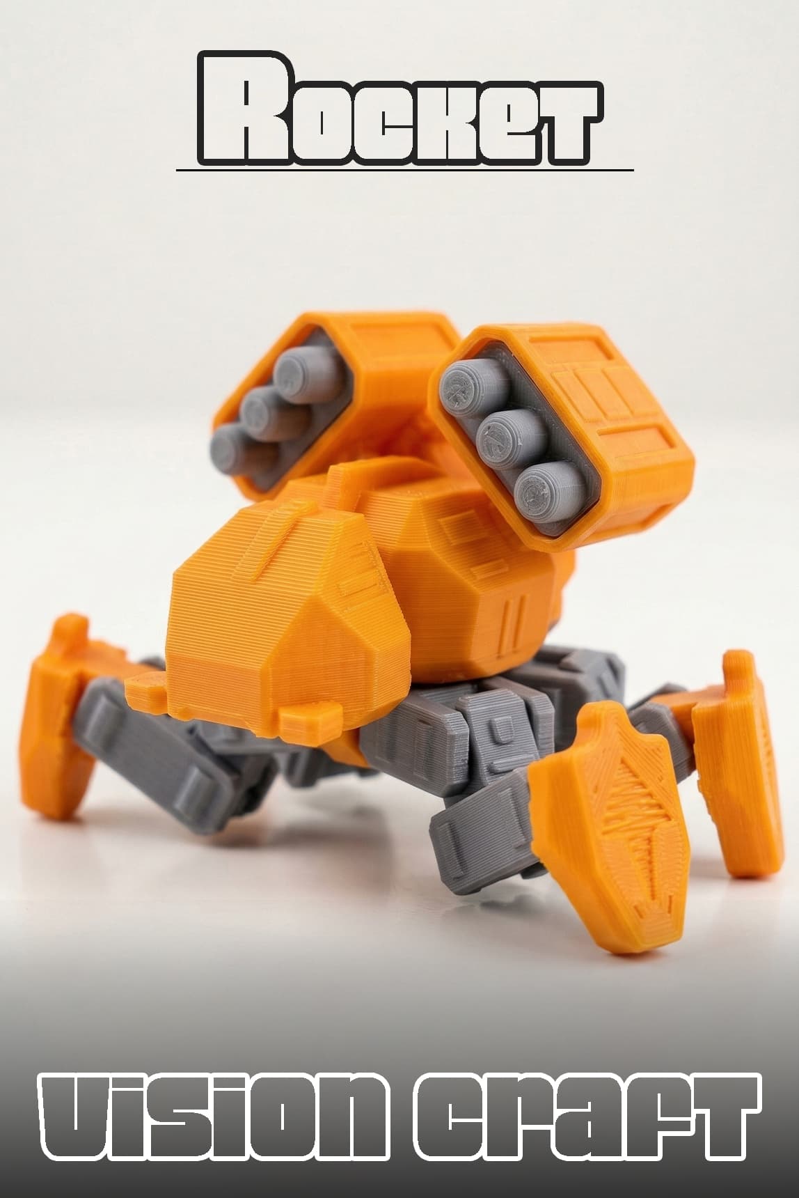 Roket Atar Tank Robot Figür 3D Baskı Model Koleksiyon Oyun Diorama Kişiselleştirilebilir Hediye