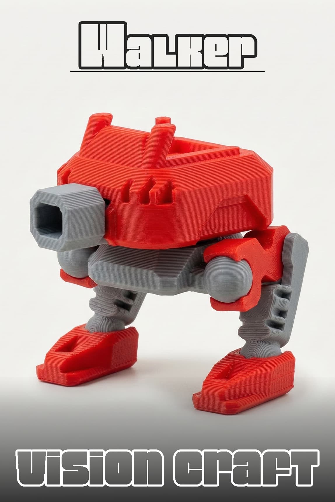 Howitzer Walker Robot Figür 3D Baskı Model Koleksiyon Oyun Diorama Kişiselleştirilebilir Hediye