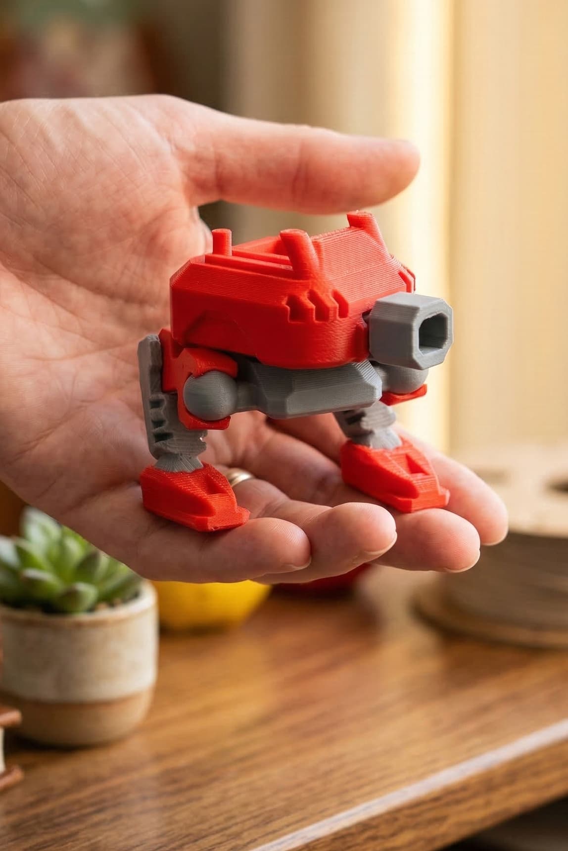 Howitzer Walker Robot Figür 3D Baskı Model Koleksiyon Oyun Diorama Kişiselleştirilebilir Hediye 5