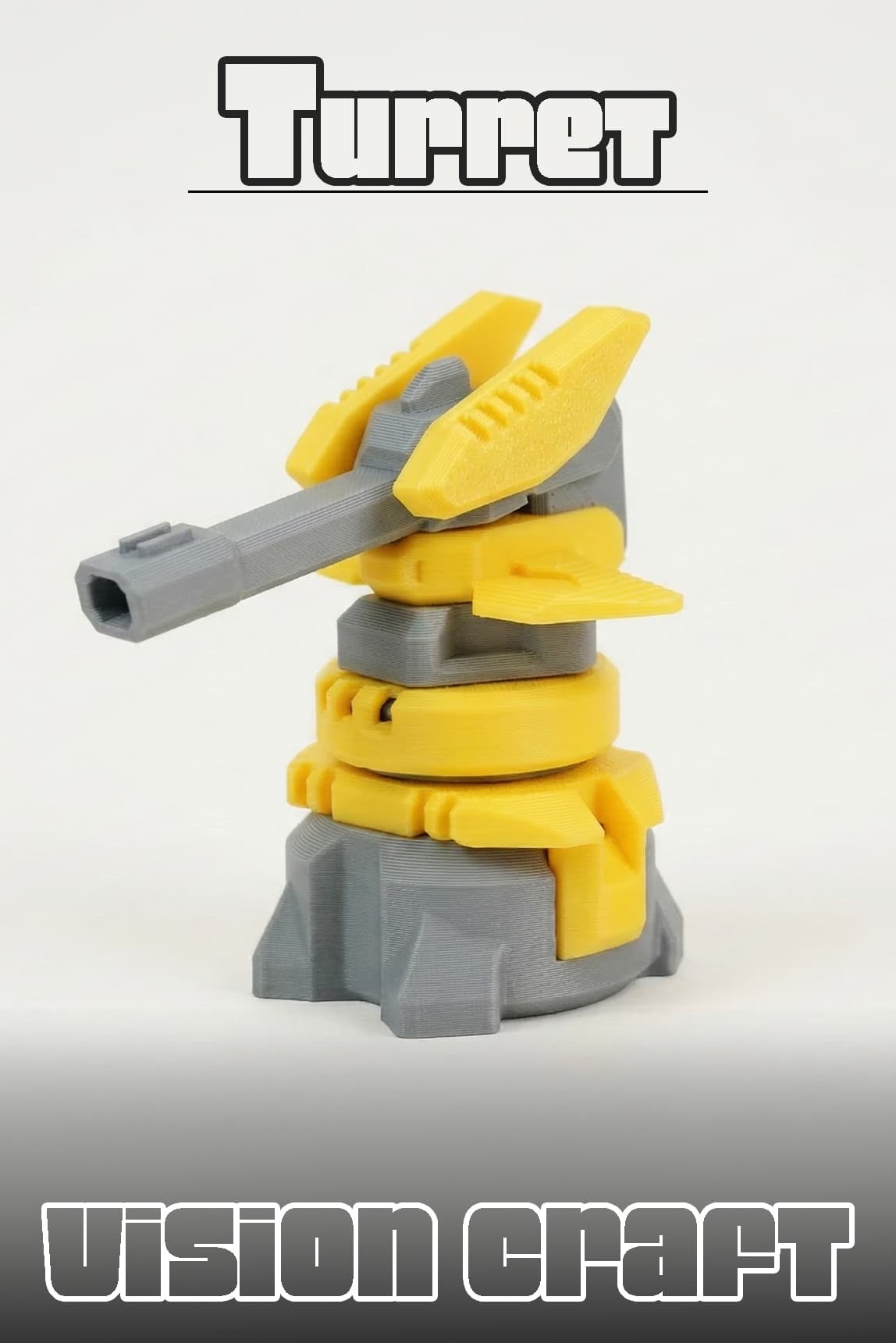 Draco Long Range Turret Figür 3D Baskı Model Koleksiyon Oyun Diorama Kişiselleştirilebilir Hediye